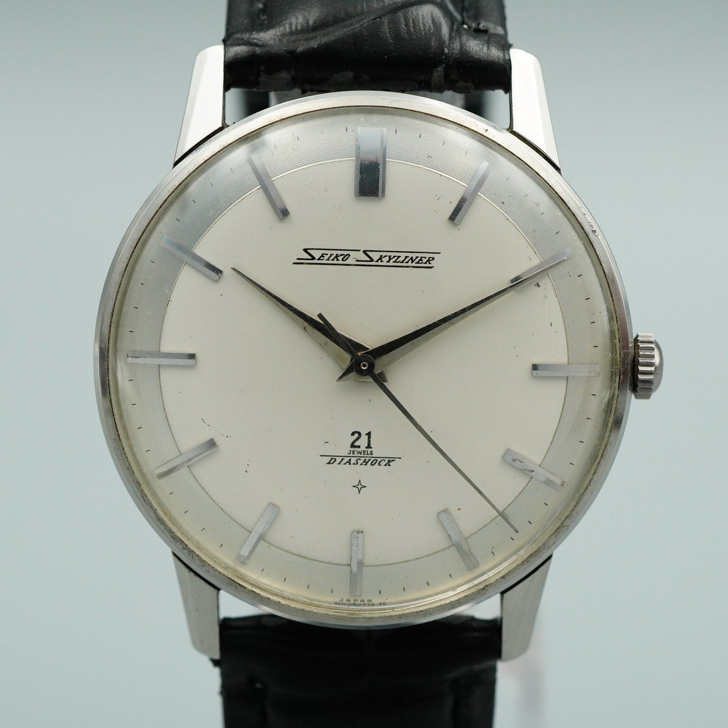 *Exc+5* Vintage SEIKO SKYINER J15006E Hand Winding White Round 36mm Mens Watch