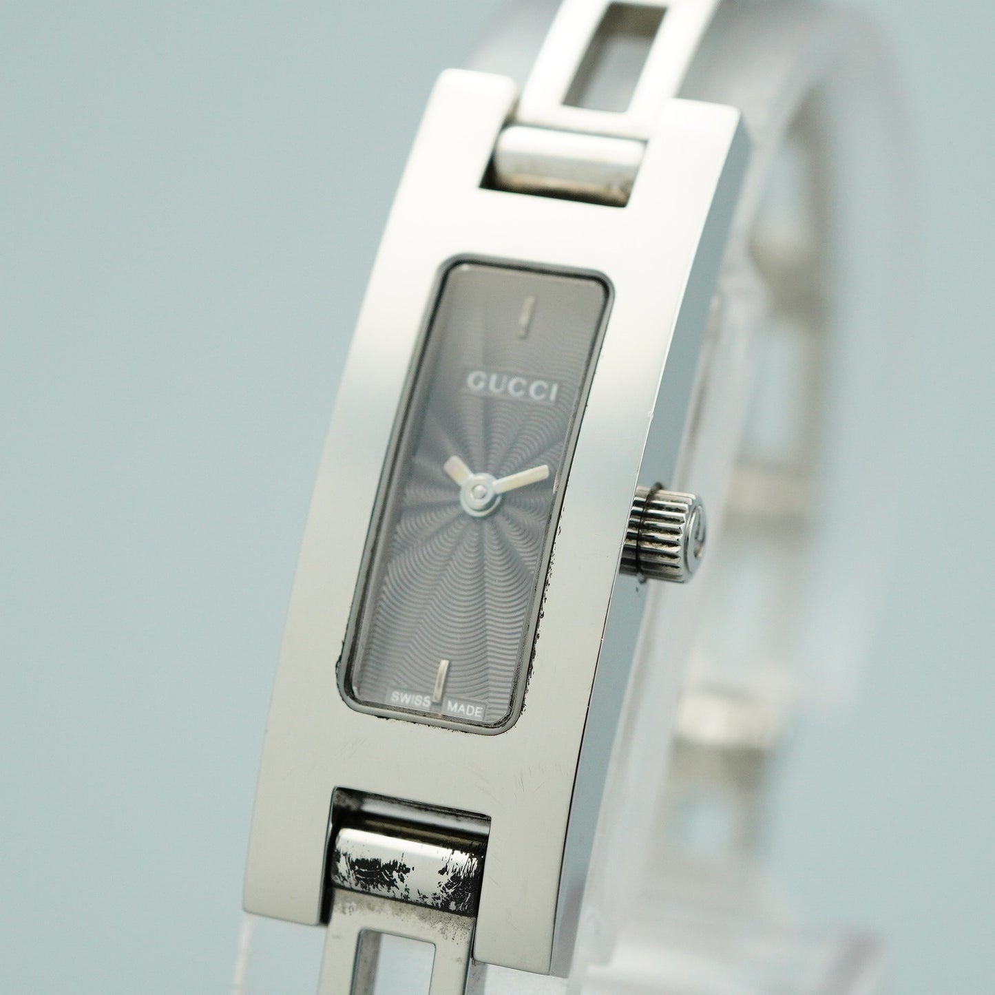 *Exc+5* GUCCI 3900L Quartz Silver Dial Rectangle 12mm Women,Ladies Watch