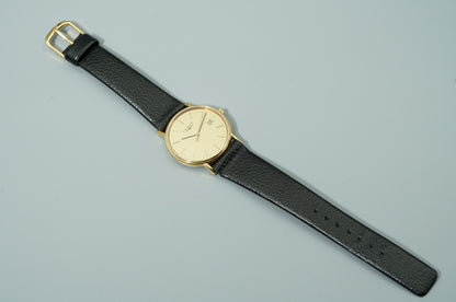 *Exc+5* Vintage 1991 LONGINES L4.636.2 Quartz Gold Dial 32mm Round Mens Watch