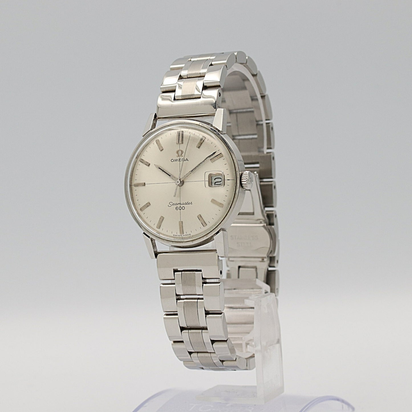 Vintage 1966 OMEGA Seamaster 600 Cal.611 Manual Silver CrossLine 34mm Mens Watch