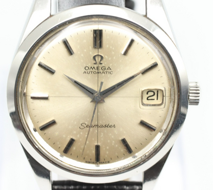 *Exc+5* Vintage OMEGA Seamaster 200m Cal.565 Hand Winding Silver Dial Mens Watch