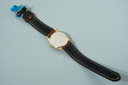 *MINT* Vintage 1998 SEIKO Dolce 5E31-7A40 Quartz Gold Dial Round 34mm Mens Watch