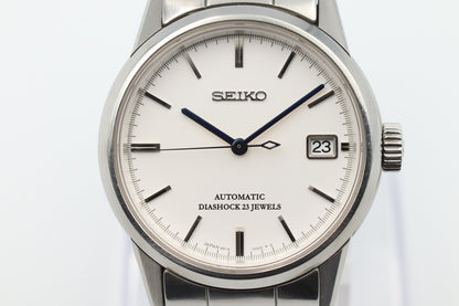 *NEAR MINT* SEIKO Diashock 6R15-00B0 Automatic White Dial Day Mens Watch JAPAN