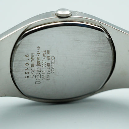 *N MINT* Vintage SEIKO 4N21-5460 Qz White Dial Square 24mm Women,Ladies Watch