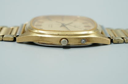 *Exc+5* Vintage 1980 OMEGA Seamaster Cal.1337 Quartz Gold Square 34mm Mens Watch