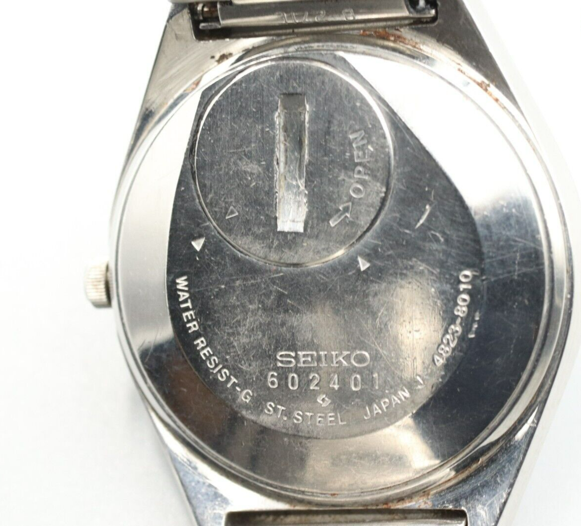 *Exc+4* Vintage SEIKO King 4823-8010 Quartz Silver Dial Day Date Mens Watch
