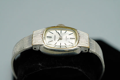 *Exc+5* Vintage 1972 SEIKO 01-3360 Hand Winding Silver Oval 16mm Women Watch