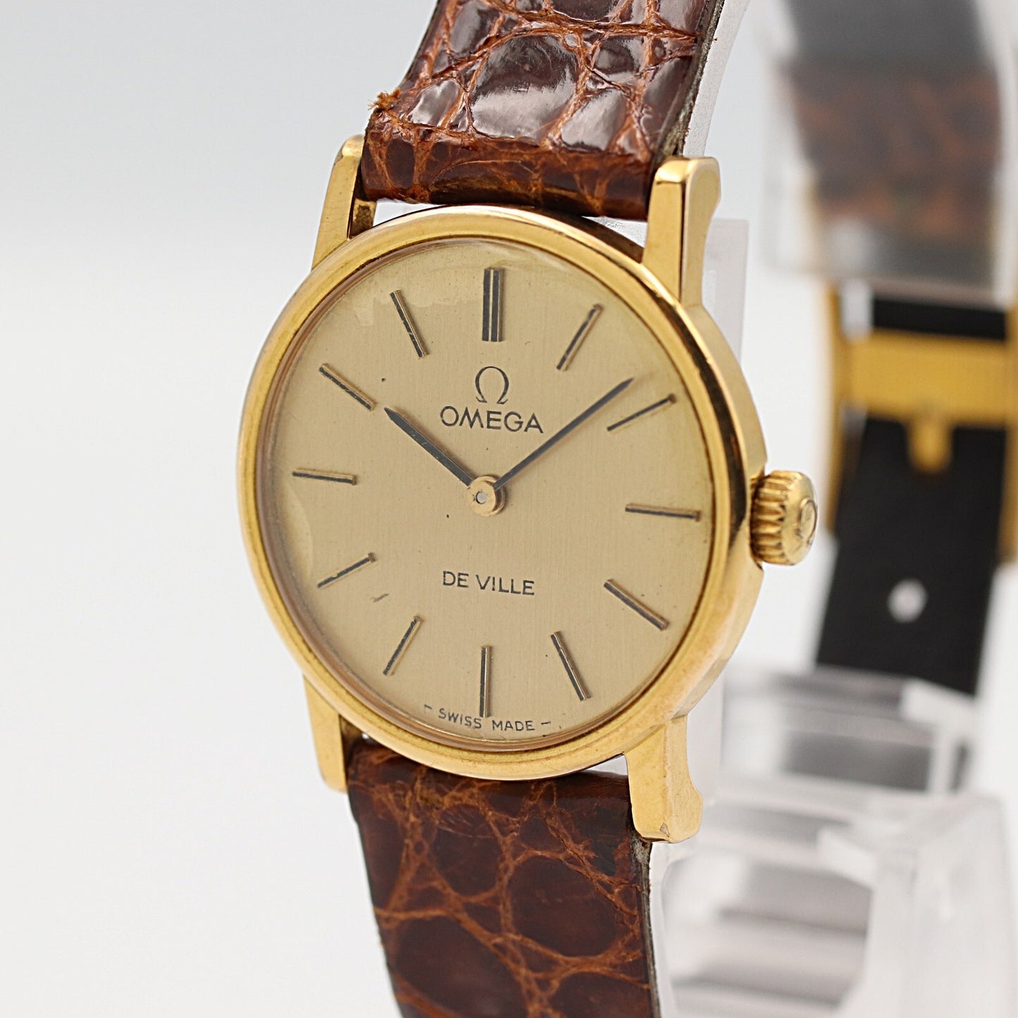 Exc+4 Vintage 1970 OMEGA De Ville Cal.625 Hand Wind Gold Round 25mm Women Watch
