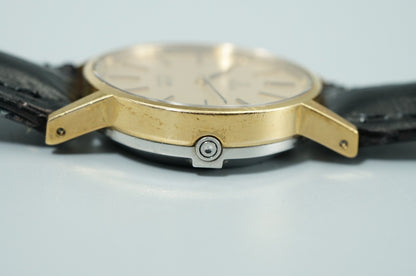 *Exc+5* Vintage OMEGA De Ville Cal.1351 Qz Gold Round 24mm Women,Ladies Watch