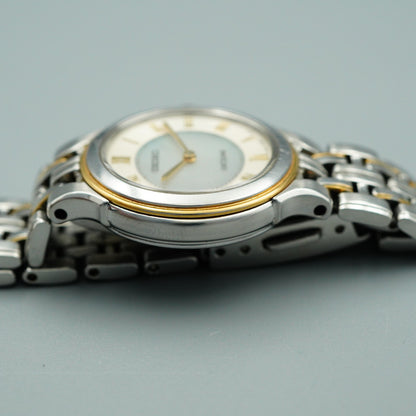 *NEAR MINT* SEIKO Exceline V110-0AA0 Quartz White Round 24mm Women,Ladies Watch