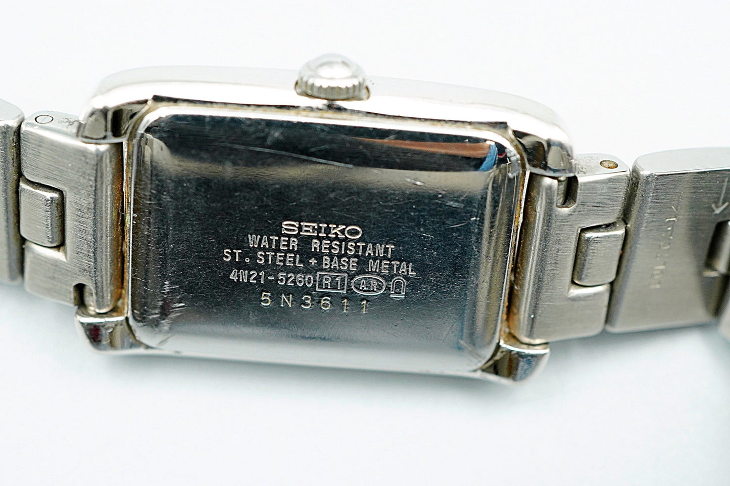 *Exc+5* Vintage 1995 SEIKO LUKIA 4N21-5260 Qz White Rectangle 19mm Women Watch