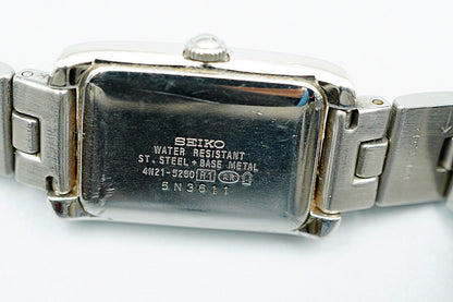 *Exc+5* Vintage 1995 SEIKO LUKIA 4N21-5260 Qz White Rectangle 19mm Women Watch