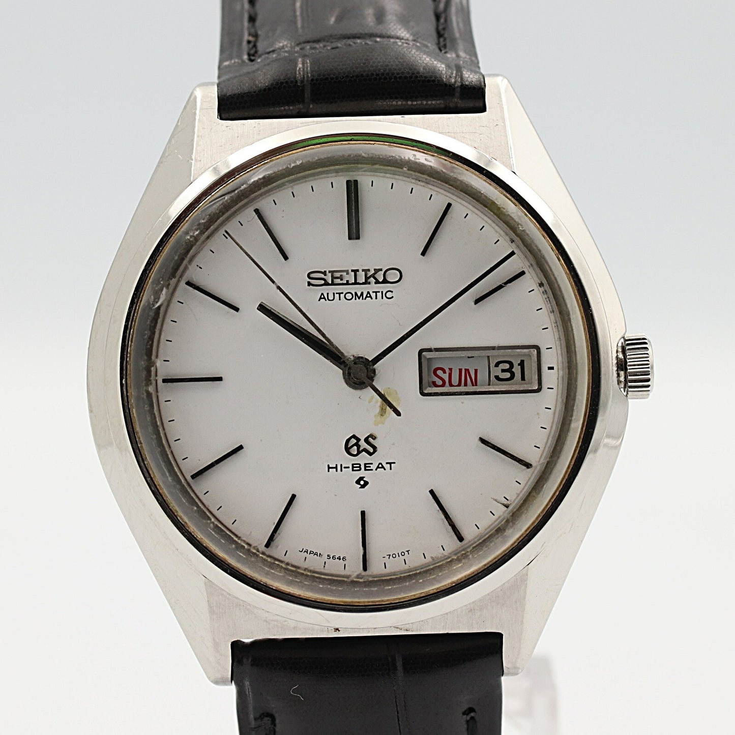 *Exc+4* Vintage 1975 SEIKO GRAND GS 5646-7010 Automatic White 36mm Mens Watch