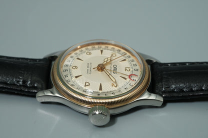 *MINT* Vintage 1980s Oris Big Crown 7400B Automa White Round 32mm Woｍens Watch
