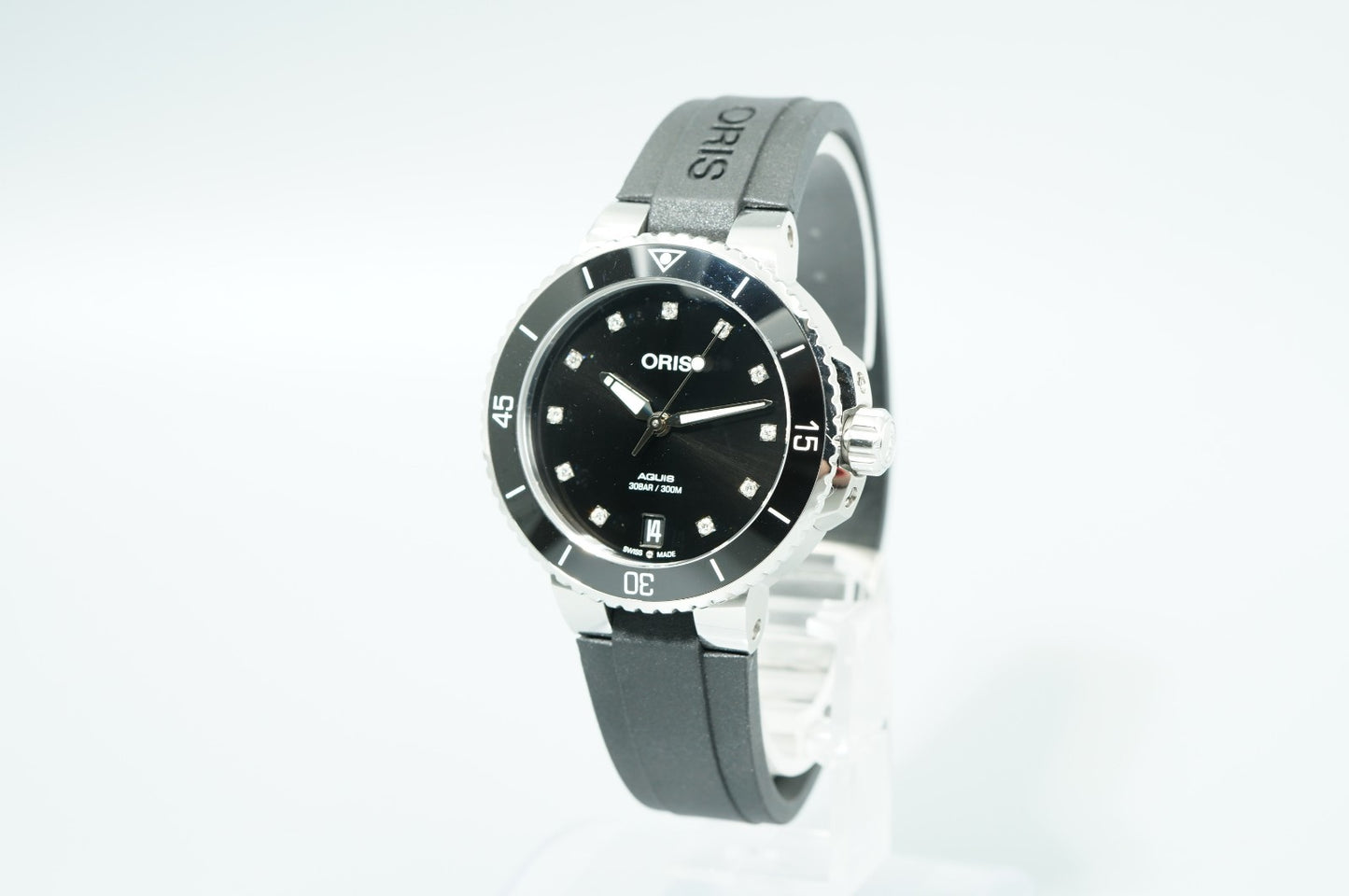 ORIS Aquis Date Diamonds 01 733 7731 4194 Automatic Black 37mm Women Watch
