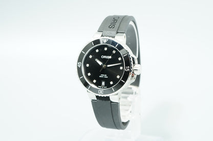 ORIS Aquis Date Diamonds 01 733 7731 4194 Automatic Black 37mm Women Watch