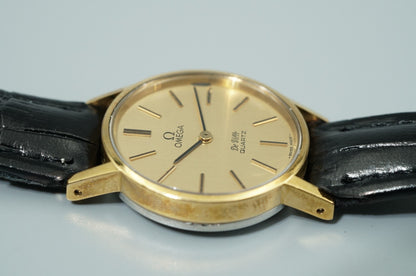 *Exc+5* Vintage OMEGA De Ville Cal.1351 Qz Gold Round 24mm Women,Ladies Watch