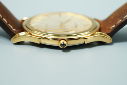 *MINT* Vintage 1998 SEIKO Dolce 5E31-7A40 Quartz Gold Dial Round 34mm Mens Watch