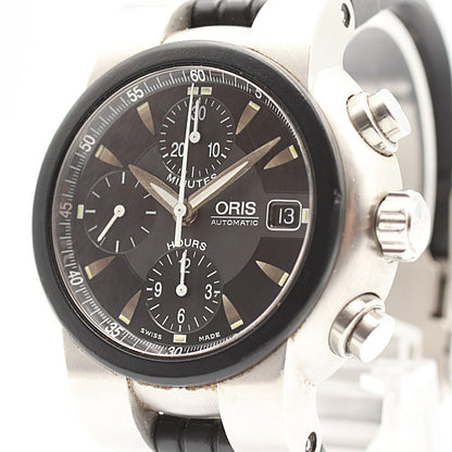 N MINT Vintage 1990s ORIS  7521-44 Automatic Black Dial  42mm 15.5cm Mens Watch
