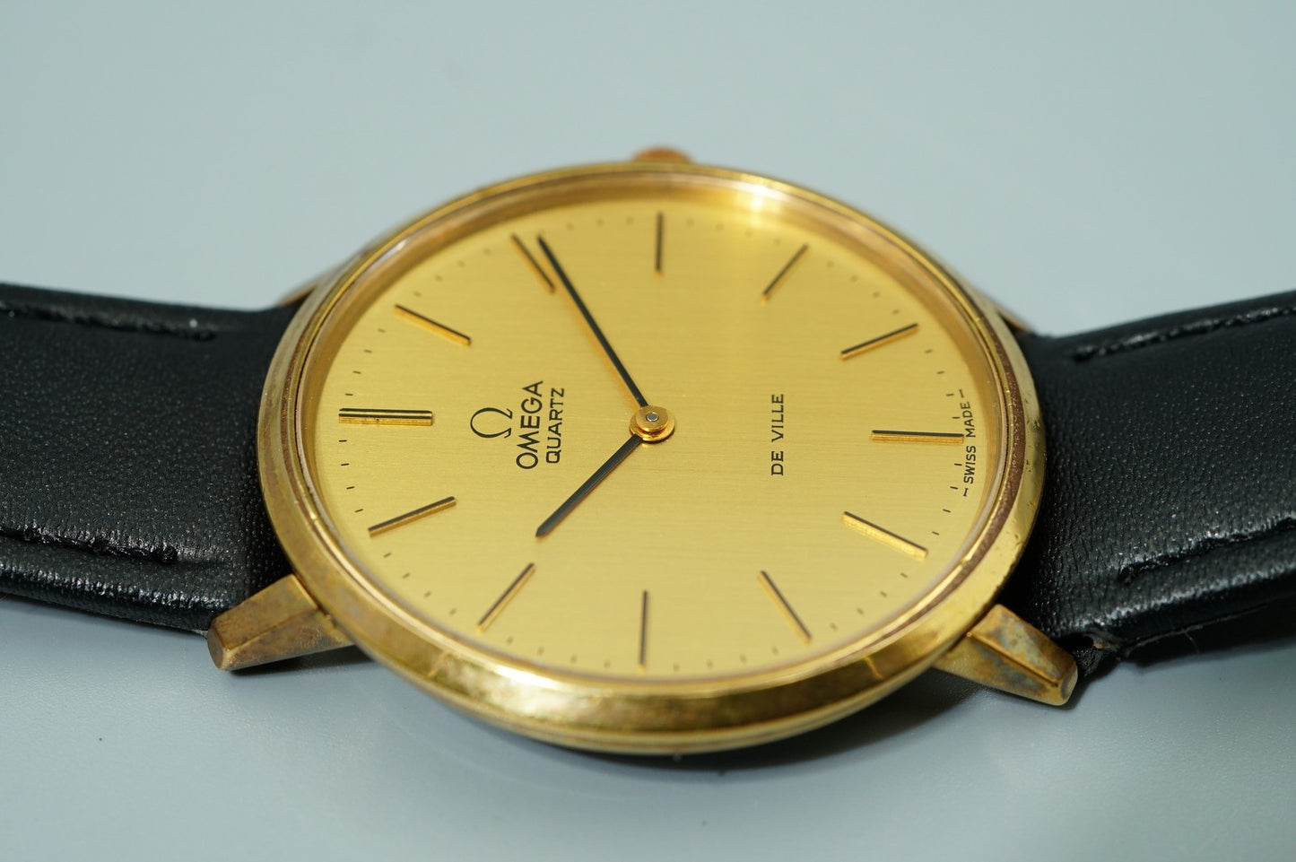 Exc+5  Vintage 1970s OMEGA De Ville Cal.1330 Ref.191 Qz Gold 34mm Mens Watch