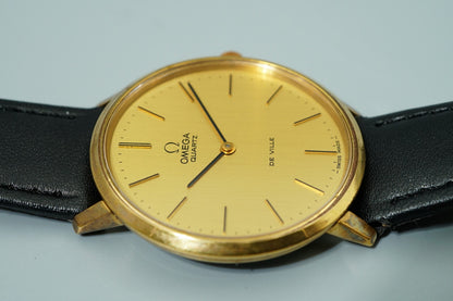 Exc+5  Vintage 1970s OMEGA De Ville Cal.1330 Ref.191 Qz Gold 34mm Mens Watch