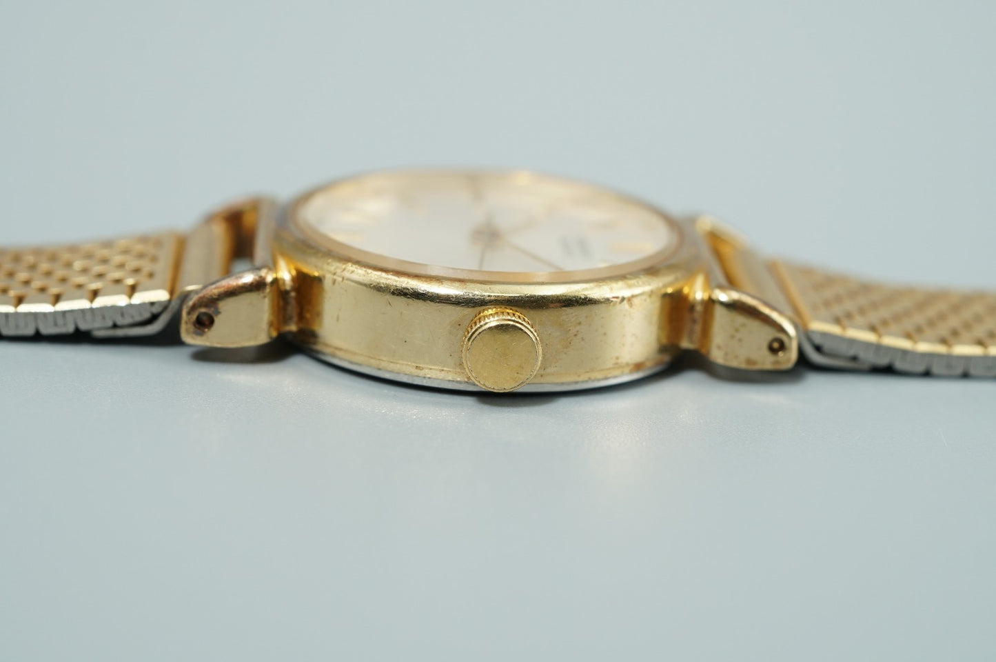 *Exc+5* Vintage 1985 SEIKO Bracelet 2C21-0100 Qz White Round 21mm Women Watch