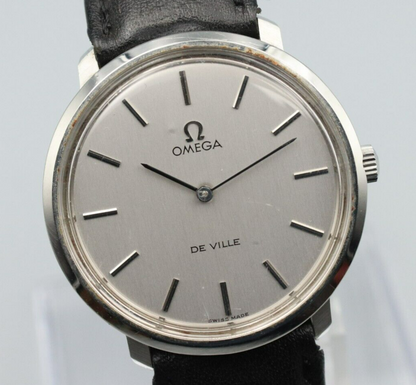 *N MINT* Vintage OMEGA De Ville TOOL 104 Manual Winding Silver Dial Mens Watch