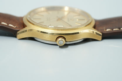 *NEAR MINT* Vintage 1978 OMEGA De Ville Cal.1342 Qz Gold Round 35mm Mens Watch