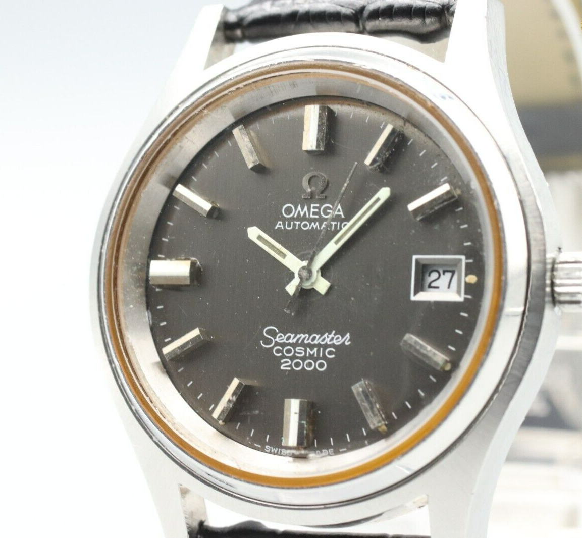 *Exc+5* Vintage OMEGA Seamaster COSMIC 2000 Automatic Gray Dial Round Mens Watch