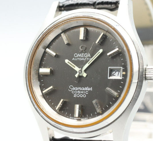 *Exc+5* Vintage OMEGA Seamaster COSMIC 2000 Automatic Gray Dial Round Mens Watch