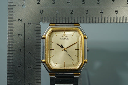 Exc+5 Vintage 1994 SEIKO CREDOR  7771-5011 Quartz Gold  Hexagon 30mm Mens Watch