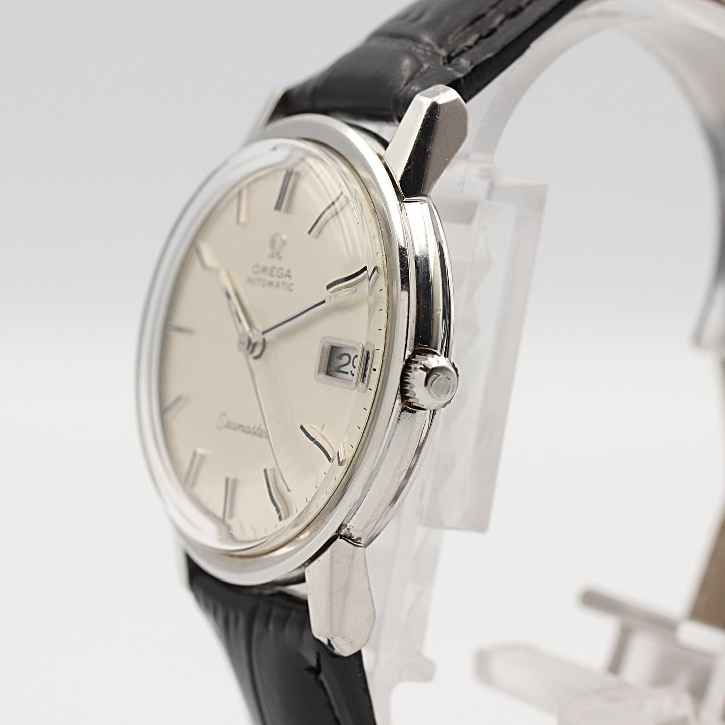 N MINT Vintage 1967 OMEGA Seamaster Cal.565 Automa Silver Round 34mm Mens Watch