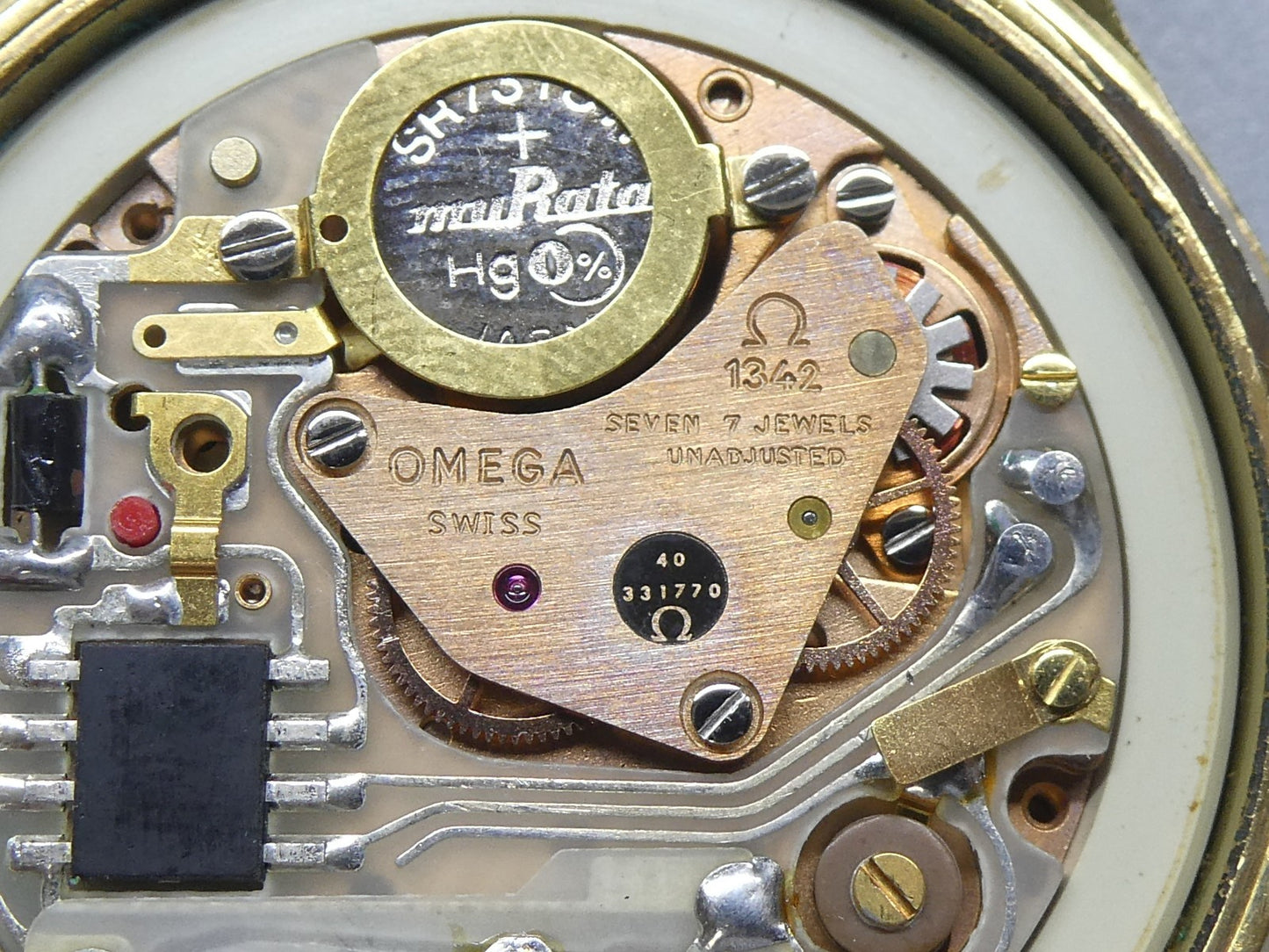 *Exc+5* Vintage 1977 OMEGA Seamaster Cal.1342 Qz Gold Dial Round 35mm Mens Watch