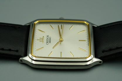 Vintage 1989 SEIKO CREDOR GCAR009 8J81-5020 Qz Cream Square 27mm Women Watch