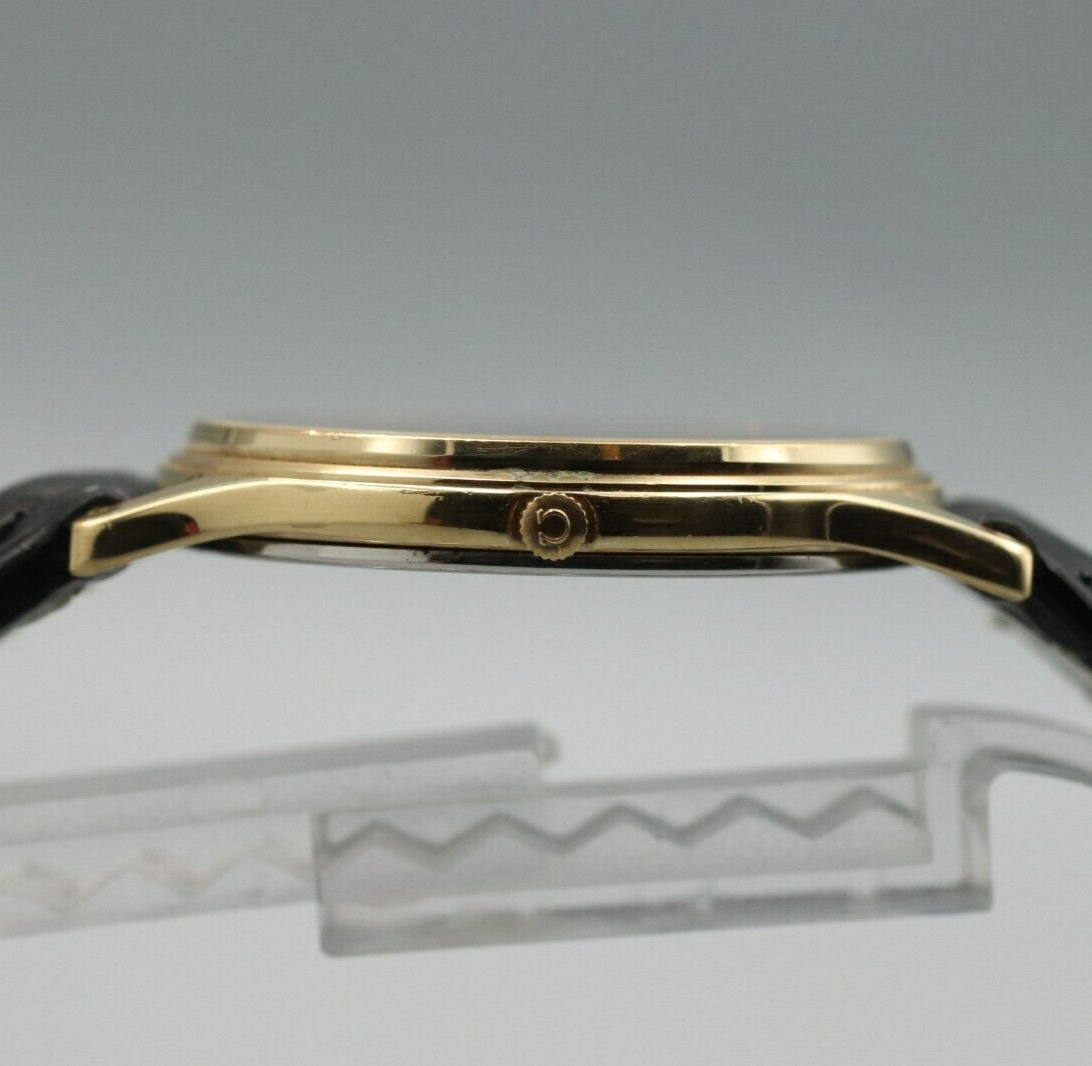 *NEAR MINT* Vintage OMEGA De Ville Cal.1417 Quartz Black Dial Mens Round Watch