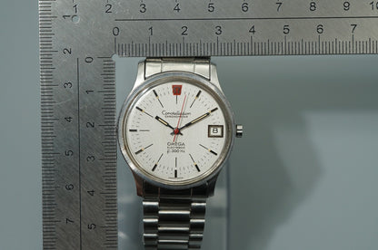 *NEAR MINT* Vintage OMEGA Constellation Cal.1250 Qz White Round 35mm Mens Watch