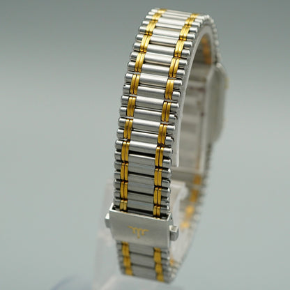 *MINT* Vintage 18KT SEIKO CREDOR 2F70-5490 Qz Silver Rectangle 19mm Women Watch