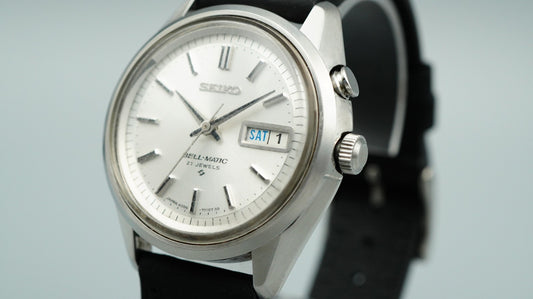 N MINT Vintage 1974 SEIKO BELL-MATIC 4006-7010 Automatic Silver 37mm Mens Watch