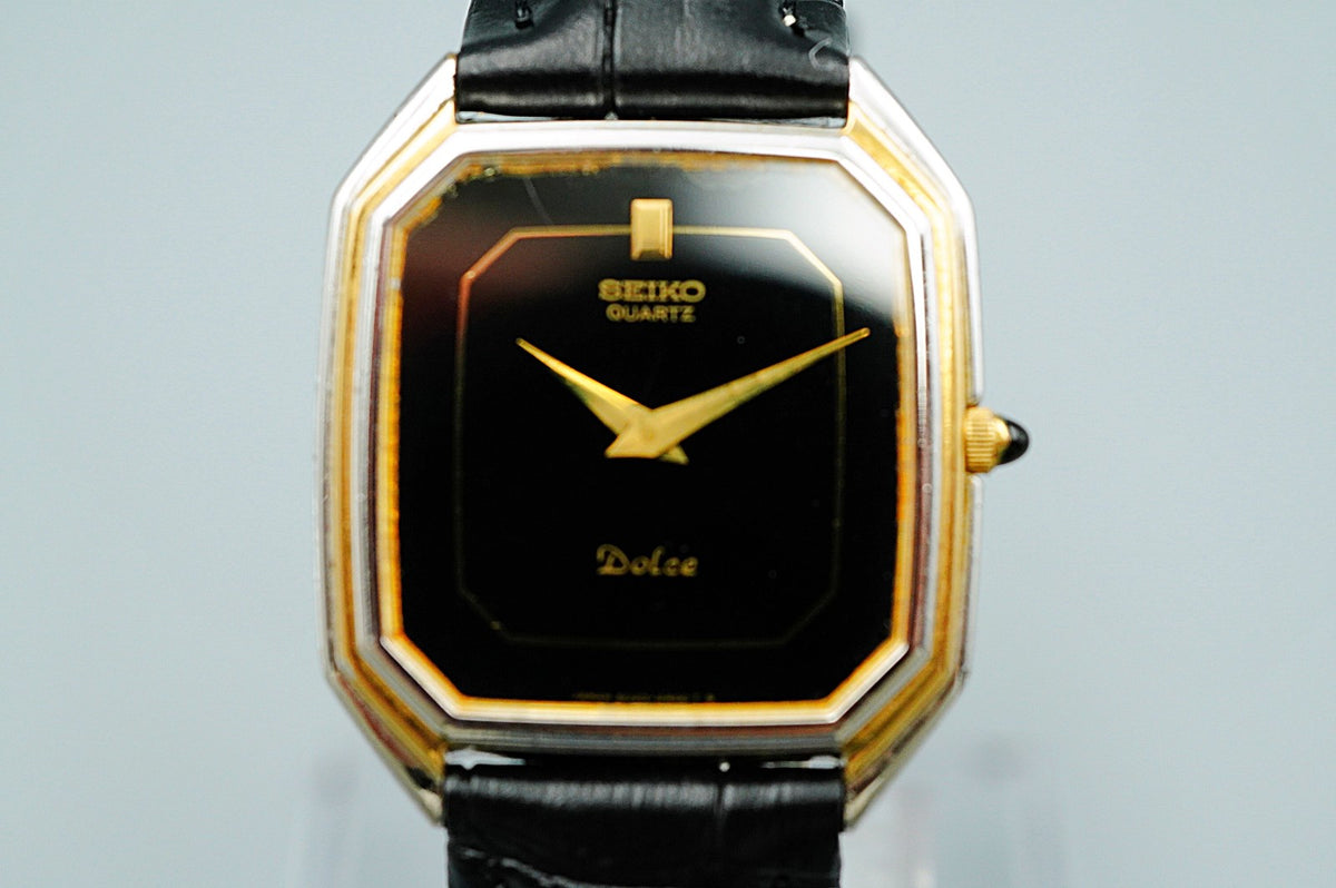 *Exc+4* Vintage 1972 SEIKO DOLCE 6020-5930 Quartz Black Square 29mm Mens Watch