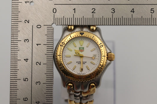 *Exc+5* Vintage 1990s TAG HEUER Professional S95.815 Qz White 29mm Women Watch