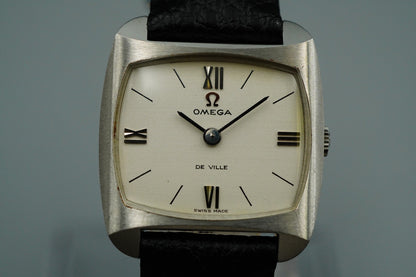 *NEAR MINT* OMEGA De Ville Hand Winding White Rectangle 25mm Women Watch