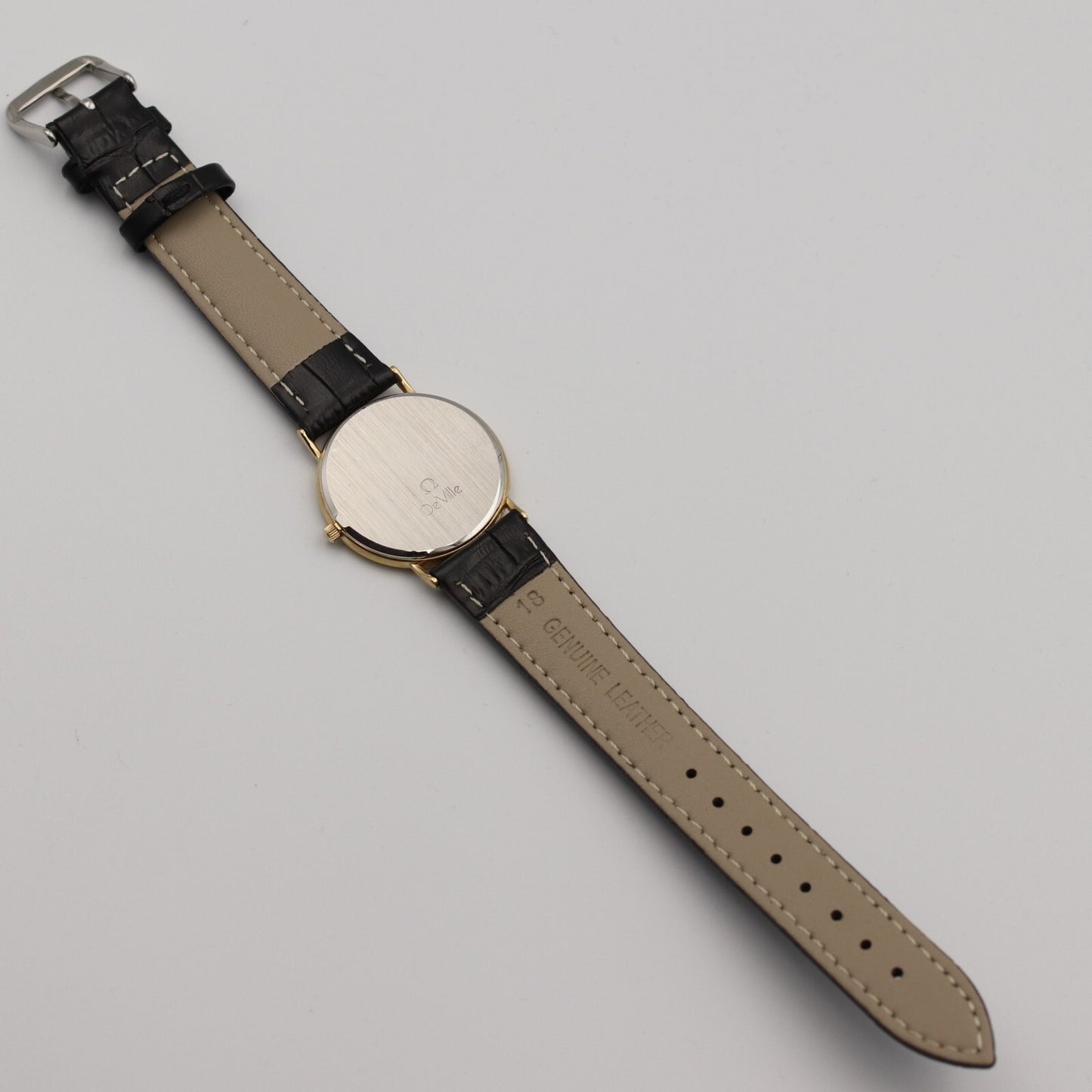*NEAR MINT* Vintage OMEGA De Ville Cal.1378 Qz Gold Dial Round 32mm Mens Watch