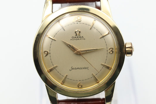 *Exc+5* Vintage OMEGA Seamaster Cal.354 Automatic Gold Dial 35mm Mens Watch