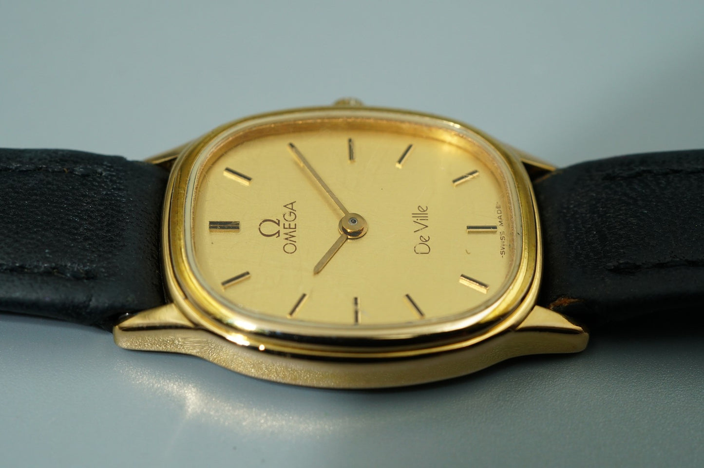 Exc+5 Vintage 1986 OMEGA De Ville Cal.1450 Ref.591.0281 Qz Gold 20mm Women Watch