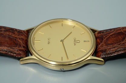 *NEAR MINT* Vintage 1980s OMEGA De Ville Cal.1365 Quartz Gold 31mm Mens Watch