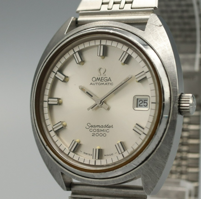 *NEAR MINT* Vintage OMEGA Seamaster COSMIC 2000 Automatic Silver Dial Mens Watch