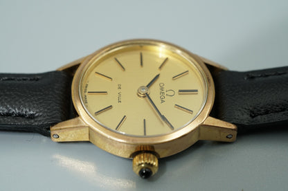 *N MINT* Vintage 1970s OMEGA De Ville Cal.625 Hand Wind Gold 20mm Women Watch