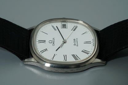 *NEAR MINT* Vintage 1979 OMEGA De Ville Cal.1332 Qz White Roman 31mm Mens Watch