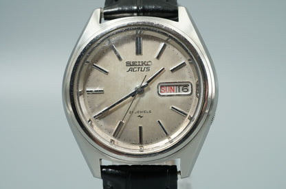 Work for Parts Vintage 1970s SEIKO ACTUS 7019-7430 Auto Silver 38mm Mens Watch