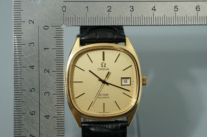 *NEAR MINT* Vintage 1978 OMEGA De Ville Cal.1342 Qz Gold Square 34mm Mens Watch